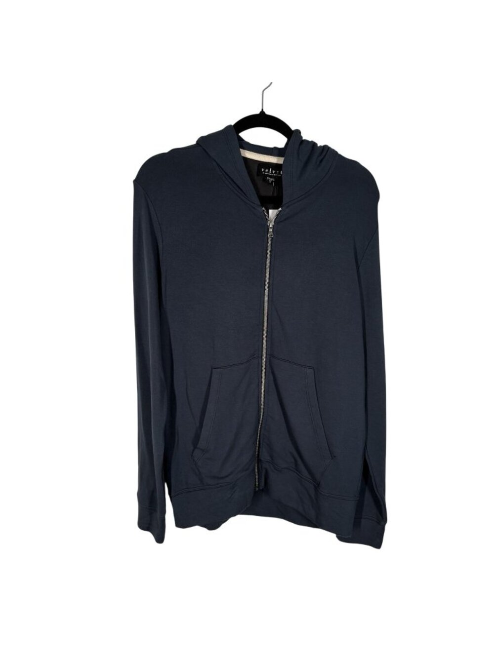 Velvet By Graham & Spencer Men S Slate Blue Rodan Luxe Fleece Zip Hoodie NWT